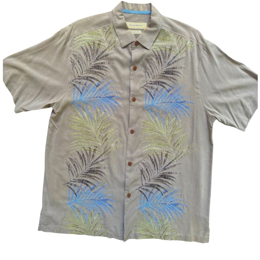 Tommy Bahama 100% Silk Camp Shirt, Size L